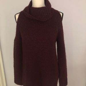 Maroon Sweater With Shoulder Cut-outs